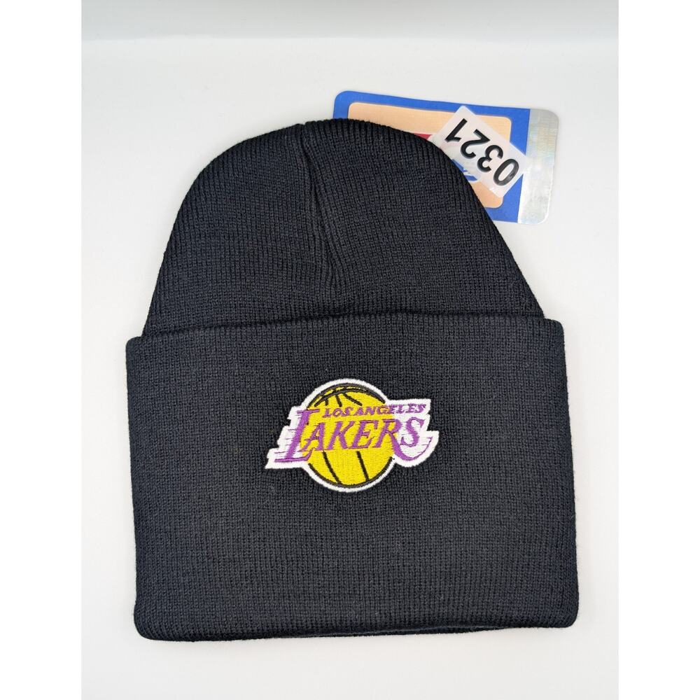 Los Angeles Lakers Black Knit Beanie | Adidas NBA Licensed | Embroidered Logo